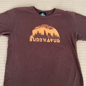 Soul Flower Buddhaful Men’s Mountain Graphic T-Shirt Medium Brown Prana